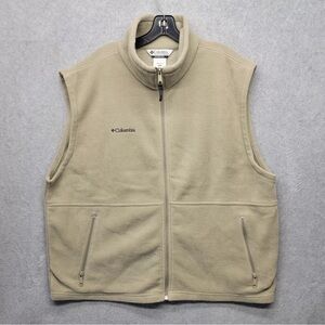 Vintage Columbia XL Beige Cathedral Peak Fleece Full Zip Vest